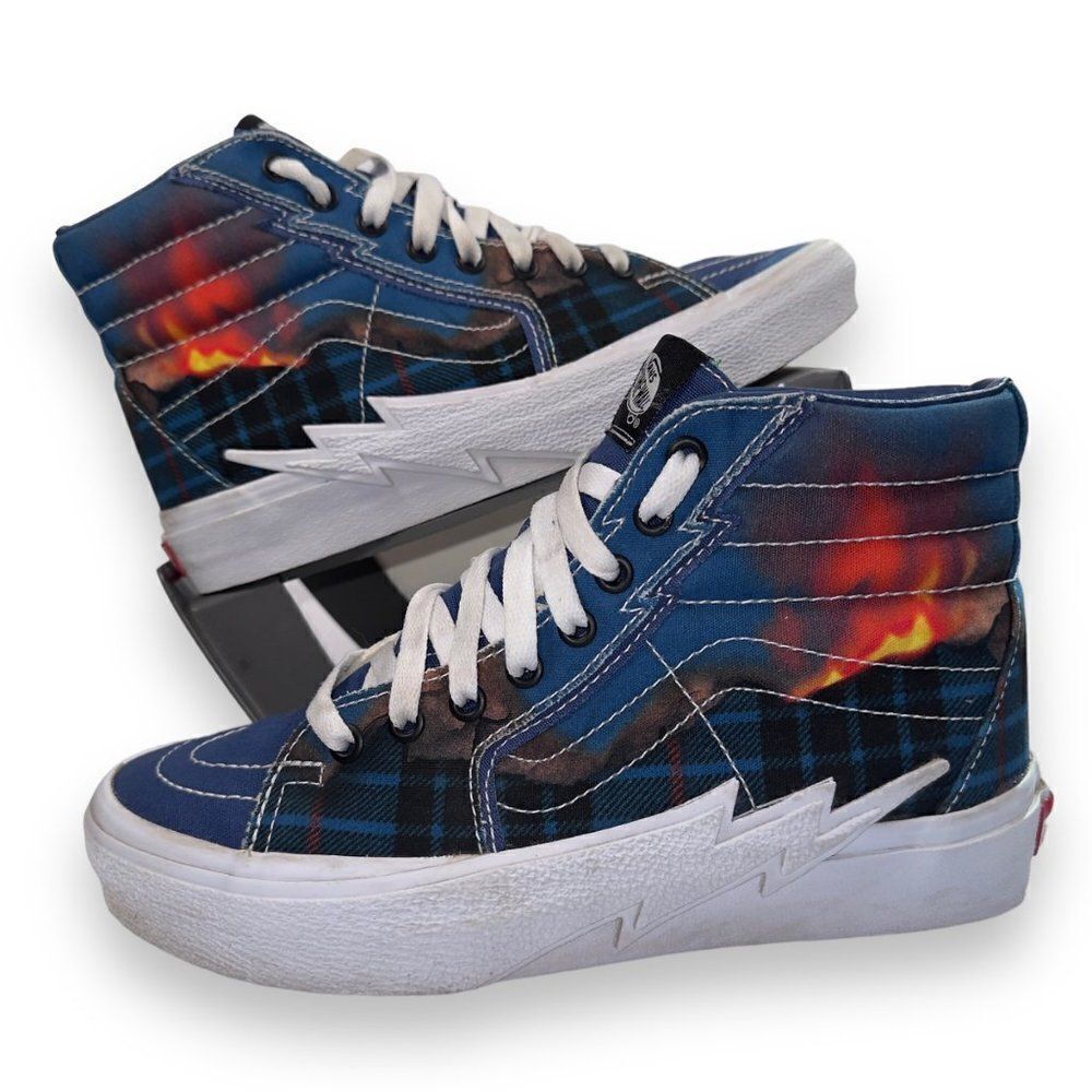Vans SK8-Hi Bolt Big Reveal Skate Shoes "Navy Denim / White Lighting" Women 8.5
